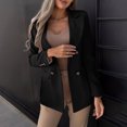 thumbnail image 6 of Blmnix Black Dressy Jackets for Women Blazer Long Work Solid Long Sleeve Suit Tops for Teen Loose, 6 of 9