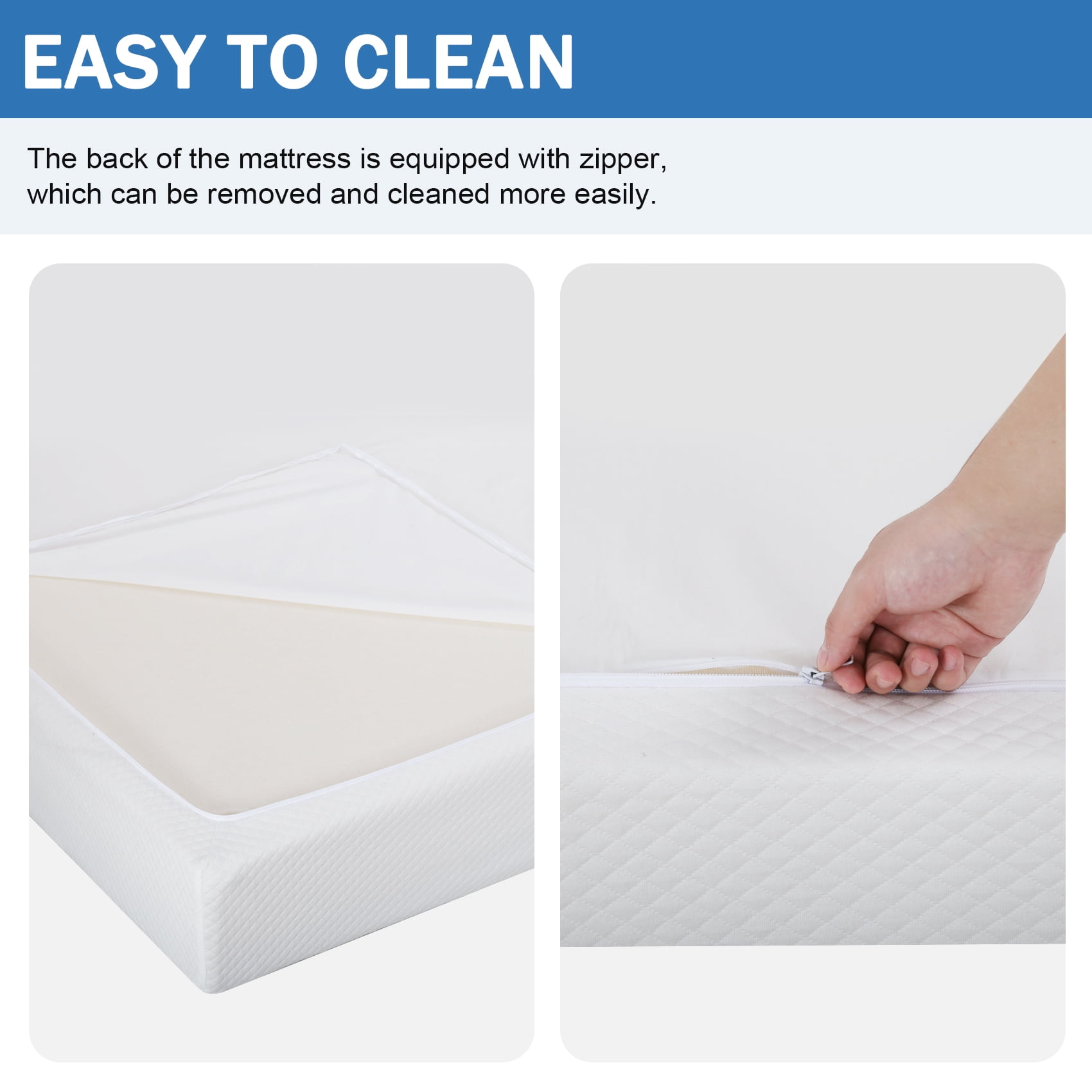 12 Inch King Mattress, Memory Foam Mattress, Medium-Firm Mattress, Breathable Bed Mattress with Removable Cover in Box, White