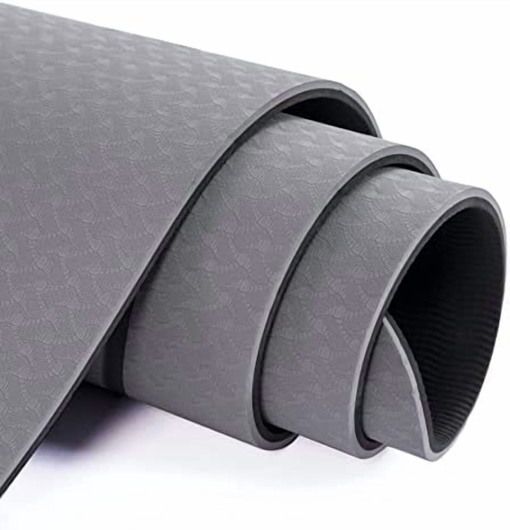 Yoga Mat Non Slip, Pilates Fitness Mats, Eco Friendly, Anti-Tear 1/4" Thick Yoga Mats for Women, Exercise Mats for Home Workout with Carrying Sling and Storage Bag Jet Black & Glacier Gray,72"x24"