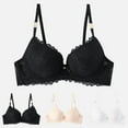thumbnail image 4 of GEWSEY Women's Lace Desire Bra Full-Coverage Lace Bras with Underwire Cups Sexy V Neck Push Up Comfy Bralettes (Black, M), 4 of 9