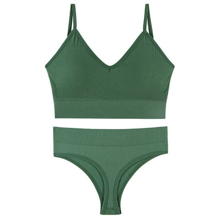 

Gathered thin large size sports French triangle cup bra set underwear
