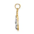 thumbnail image 3 of FJC Finejewelers 10 kt Yellow Gold and Rhodium Solid Polished Sandals Pendant, 3 of 6