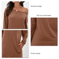 thumbnail image 3 of Vestido Suave, Transpirable, De Manga Larga, Sin Tirantes, Cómodo Tejido Combinado, Suelto Para Trabajar Para Citas, 3 of 6