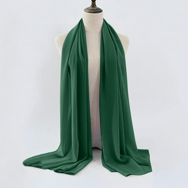 Châle Doux Uni pour Femmes Baotou Perle Chiffon Châle Hijab Musulman