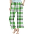 thumbnail image 4 of OGLCCG Kids Girls Wide Leg Pants Elastic Waist Baggy Plaid Sweatpants Casual Loose Long Yoga Pants with Pockets for Teen 4-14 Years, 4 of 7