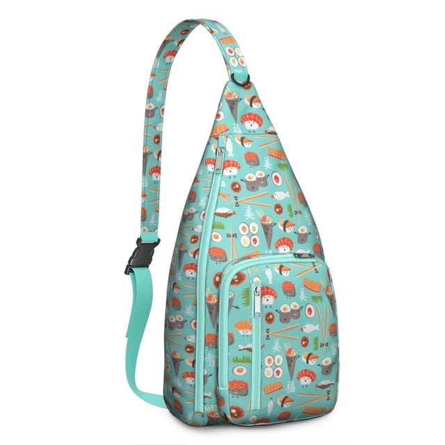 Sac à Dos Sushi à Bandoulière Imprimé Avocat & Riz, Sac de Jour Léger et à la Mode