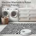 thumbnail image 5 of ODIKA 6'x9' Machine Washable Non-Slip Area Rug, Contemporary Zebra with High Contrast Stripes High Traffic Rug, Black, 311551, 5 of 5