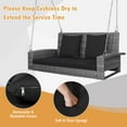 thumbnail image 6 of Costway 2-Person Patio PE Wicker Hanging Porch Swing Bench Chair with Cushion, 6 of 10