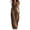 Brown, variant on Boho Button Front Wide Leg Jumpsuit for Women - Sleeveless V-Neck Overall with Pockets, Flowy Casual Linen-Look Summer Romper Pink XL