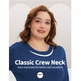 TIYOMI Plus Size Navy Blue Thermal Underwear For Women Crewneck Thermal
