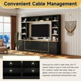 thumbnail image 5 of 4-Piece Entertainment Center Wall Unit, Modern Large TV Stand with 6 Drawers and 4 Doors Pantry Cabinet, Media Console with Bookshelves for TVs Up to 75", Black, 5 of 9