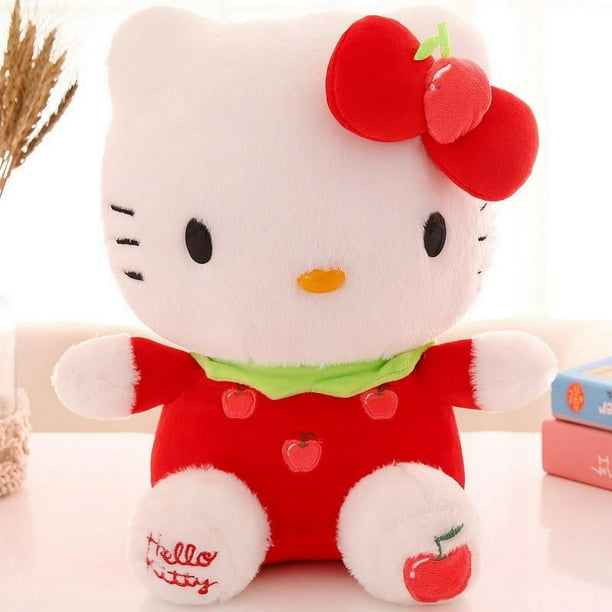 Suave kawaii anime sanrio kuromi Hello KT peluche gatito muñeca falda rosa gato almohada Hello KT gato muñeca lindo juguete de peluche