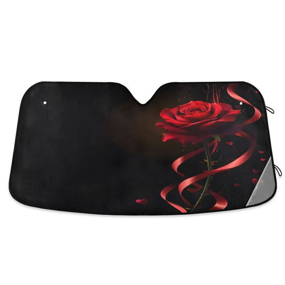 ALAZA Rose Flower Windshield Sun Shade Car Foldable Sun Visor Block UV Rays Protector 55"x27.6"