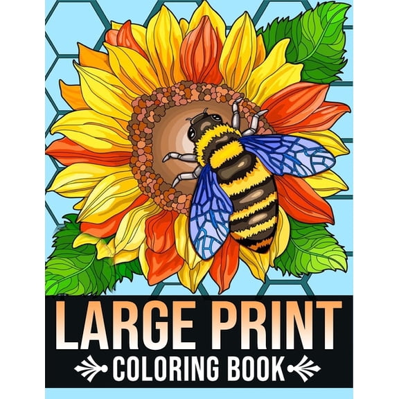 Large Print Coloring Book: Bold and Easy Coloring Book for Adults, Seniors, Women With Easy Object, Fruits, Food, Simple, (Paperback)