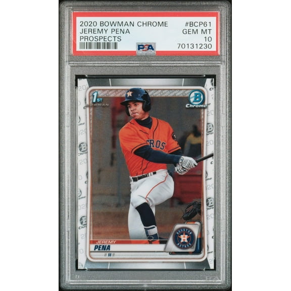 Graded 2020 Topps Bowman Chrome Jeremy Pena #BCP61 Prospects Rookie RC Baseball Card PSA 10 Gem Mint