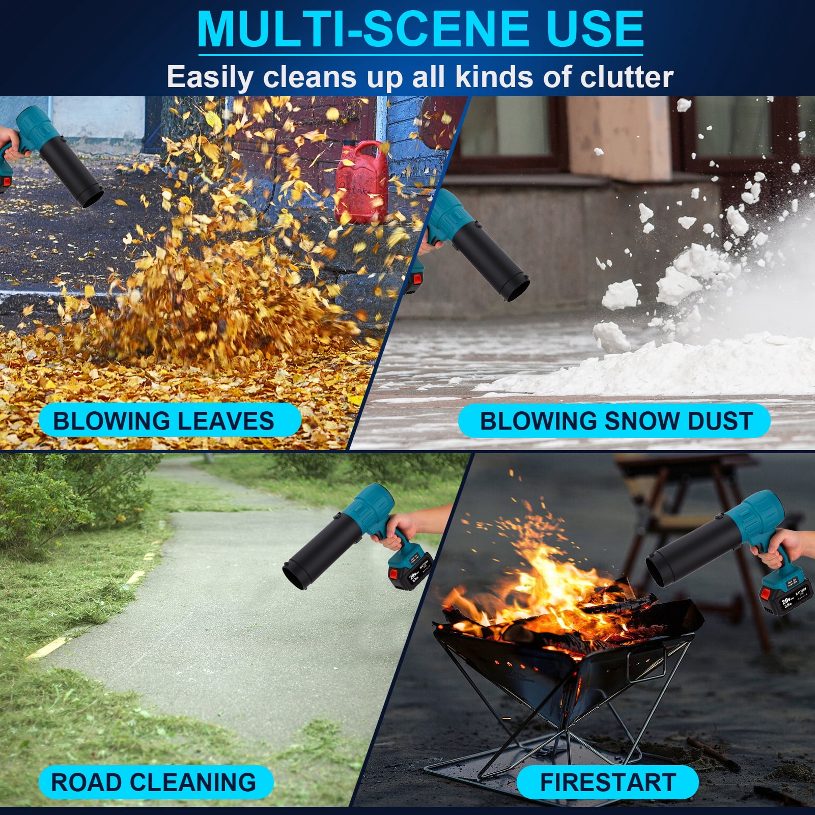 Brushless Cordless Leaf Blower 2 X 5.0Ah Batteries, 32,000 RPM, Extended Nozzle, Lightweight Handheld Design, Blower for Patio Cleaning,car Blowing Water, Lawn Care, Blowing Leaves and Dust