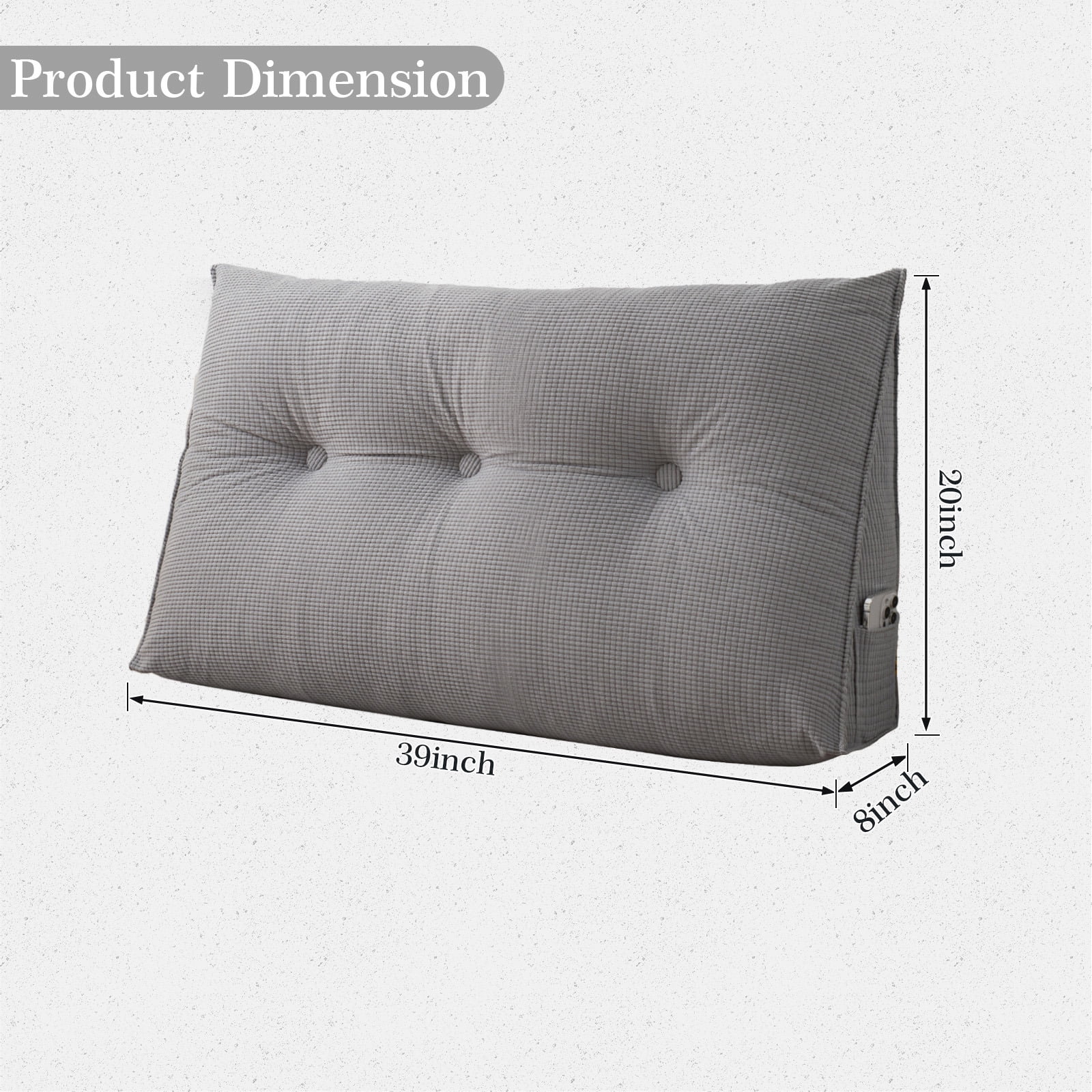 ANMINY Triangle Headboard Pillow Full Filling Backrest Positioning Support Wedge Pillow