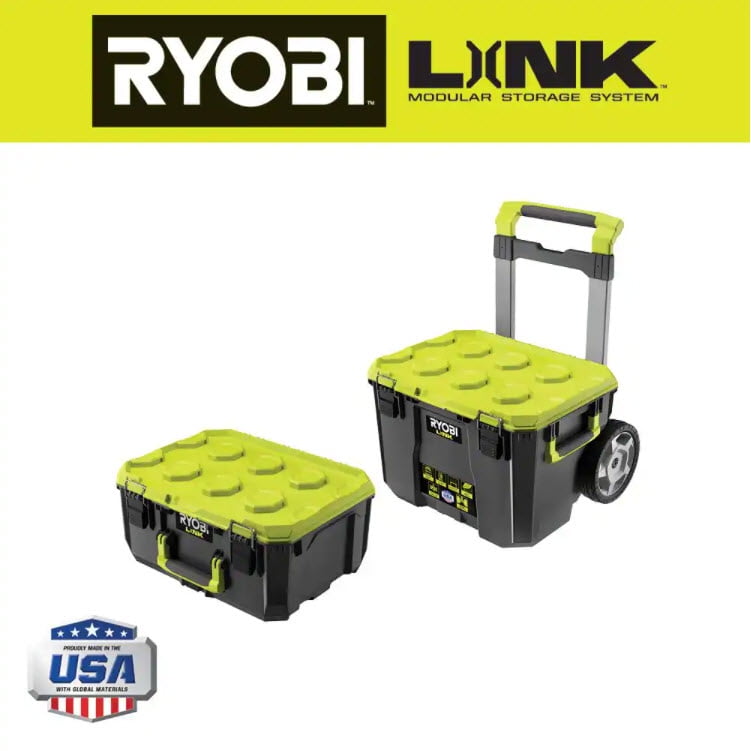 vride linse prototype RYOBI LINK Modular Telescoping Handle Rolling Medium Tool Storage Box -  Walmart.com