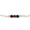 thumbnail image 2 of 925 Sterling Silver and 10K Yellow Gold Red Garnet Black Sapphire and White Lab Grown Diamond Tennis Bracelet for Women (2.40 Cttw, Gemstone January Birthstone, Fully Adjustable up to 9 inch), 2 of 4