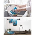 thumbnail image 5 of Funny Diving Pig Kitchen Dish Towels for Drying Dishes Set of 3, Ocean Sea Coastal Coral Fish Marine Life Waffle Weave Microfiber Hand Tea Bathroom Towels Quick Dry & Absorbent Towel 15.7x23.6, 5 of 7