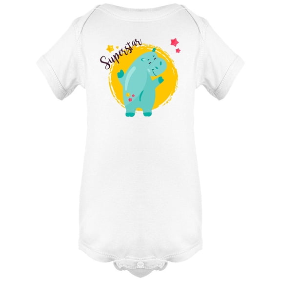 Superstar Cute Hippo Cartoon Bodysuit Infant -Image by Shutterstock, 6 Months