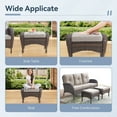 thumbnail image 4 of Giantfurnni Outdoor Patio Ottomans Set of 2, All Weather Rattan Wicker Footstool Footrest Seat with Removable Cushions, 4 of 6