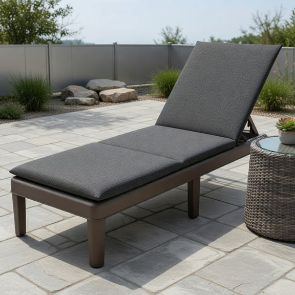 Topcobe Patio Lounge Outdoor Recliner Chair with Cushion 3-Position Adjustable Backrest, Outdoor Furniture, Modern Furniture for Patio Backyard-Gray