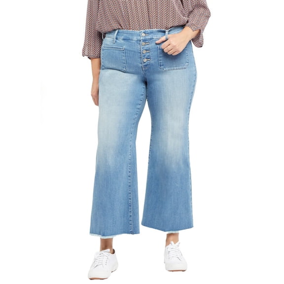 NYDJ womens  Plus Patchie Clean Brookes Wide Leg Jean, 20W
