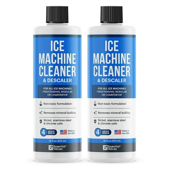 Essential Values 2-Pack Ice Machine Cleaner - Compatible and Nickel Safe Descaler, 16 fl oz