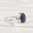 thumbnail image 3 of Blue Sapphire Ring, Rough Blue Sapphire Ring, September Birthstone, Adjustable Heart, 925 Sterling Silver, Womens Ring, Christmas, Thanksgiving, Handmade, Statement Jewelry, Rough Gemstone Jewelry, 3 of 5