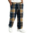 thumbnail image 2 of HAJWOH Mens Sweatpants Baggy Wide Leg Plaid Checkered Jogger Pants Men for Daily wear, 2 of 5