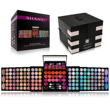 SHANY 'All About That Face' Makeup Kit - All in one Beginner Makeup Set - Eye Shadows, Lip Colors , Face Makeup , Cosmetics applicators & More