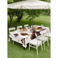 thumbnail image 3 of Outdoor Tablecloth with Umbrella Hole and Zipper, Christmas Snowflakes Rectangle Table Cloth 54x80 Inch Waterproof Tablecloth, Xmas Winter Gnomes Bells White Picnic Table Cover for Patio Camping, 3 of 7