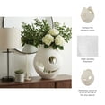 thumbnail image 5 of Modern Quartz Resin Vase for Living Room Decor - Sculptural Home Decor Accents with Open Form Design - Decorative Stone-like  Flower Vase for Room, Bedroom, Office, and Table Styling - 14", White, 5 of 12