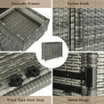 thumbnail image 6 of 47.5"W Wicker Outdoor Storage Cabinet with Tempered Glass Desktop, Weather-proof Rattan Bar Table with Three Doors, Adjustable Shelf, and One Drawer, for Outdoor Cushions, Pool Toys , Grey, 6 of 6