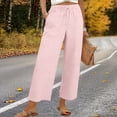 thumbnail image 2 of Kelon Wide Leg Palazzo Pants for Women High Waisted Elastic Drawstring Casual Lounge Trousers with Pockets XL, 2 of 10