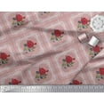 thumbnail image 3 of Soimoi Polyester Crepe Fabric Check,Leaves & Rose Floral Print Sewing Fabric Yard 52 Inch Wide, 3 of 3