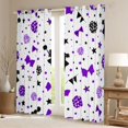 thumbnail image 2 of Manfei Purple Cheerleader Black Out Curtains For Kids,Cute Stars Bow Print Curtains Pack of 2 (42x63 Each) For Girls, 2 of 7