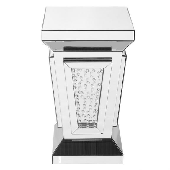 15 inch Crystal End Table In Clear Mirror Finish