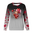 thumbnail image 4 of Valentine Day Sweatshirt for Women Love Heart Printed Pullover Top Cute Long Sleeve Crew Neck Casual Sweatshirts Grey XXL, 4 of 4