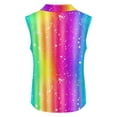 thumbnail image 5 of Womens T Shirt Sleeves Crew Neck Rainbow Multicolor Pattern Casual Short Shirt for Summer Daily Wear, 5 of 5