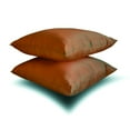 thumbnail image 3 of The HomeCentric Decorative Throw Pillow covers Rust & Green Pack of 2, 26"x26" (65x65 cm) Art Silk Solid & Two Tone Silk Pillowcases For Sofa Chouch, Hotels, living Bed Room Modern- Rust Green Luxury, 3 of 9