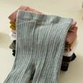 thumbnail image 6 of Toddler Girls Basic Ribbed Knit Ankle Leggings Pants Footless Tights Autumn Winter Tight Stockings, 6 of 8