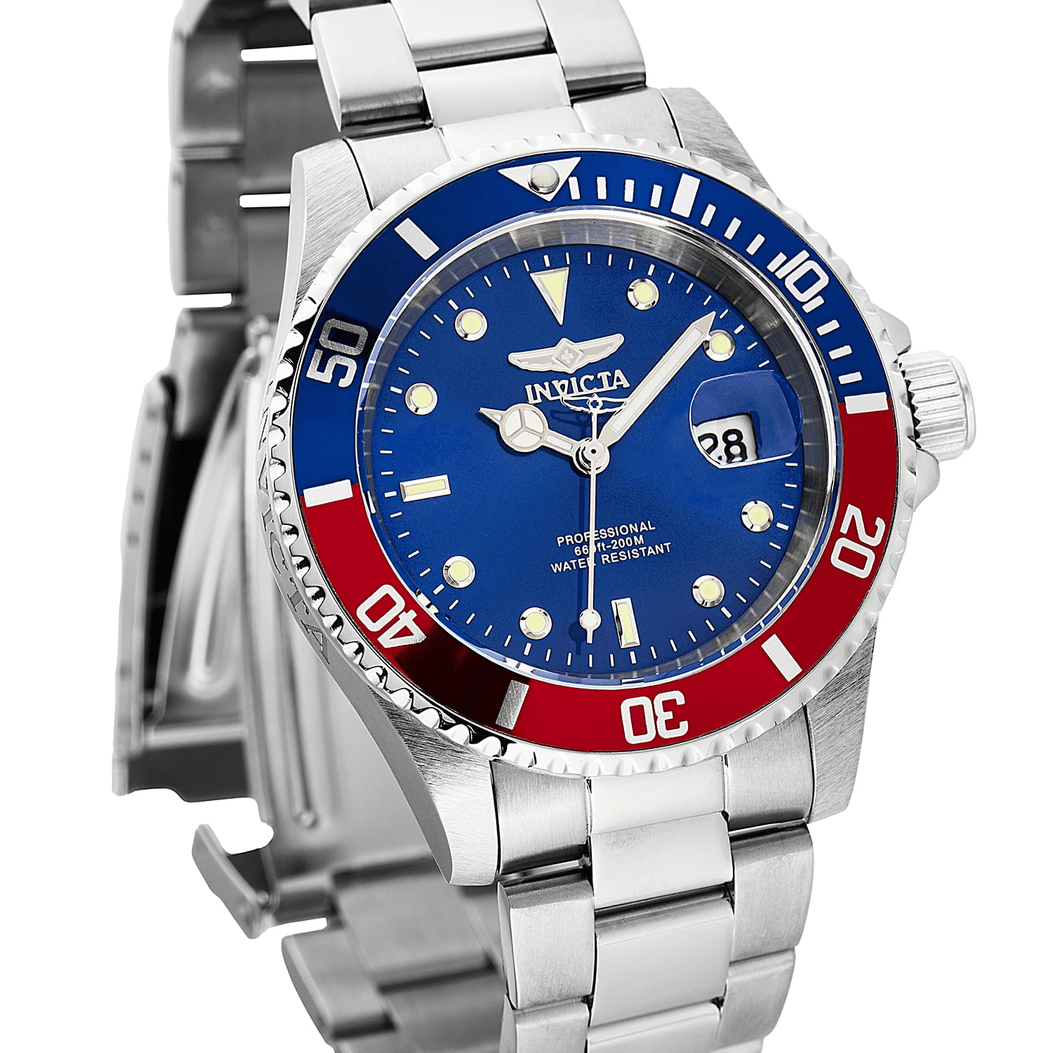 Silver / Red and Blue