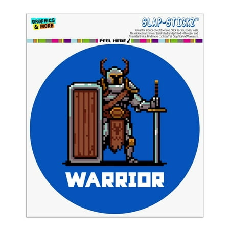 8-Bit Pixel Retro Warrior Knight Fighter Games RPG  Automotive Car Window Locker Circle Bumper (Best 8 Bit Rpg Games)