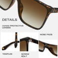 thumbnail image 5 of Fozono Oversized Flat Top Shield Sunglasses, Unisex One Piece UV Protection, 5 of 6