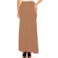 thumbnail image 3 of Moa Collection Women's Plus Size Casual Solid High Waisted A -line Maxi Skirt with an elastic Waistband, 3 of 6