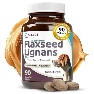 K9 Select Flaxseed SDG Lignans for Immune Support, Peanut Butter Flavor, 90 Tablets