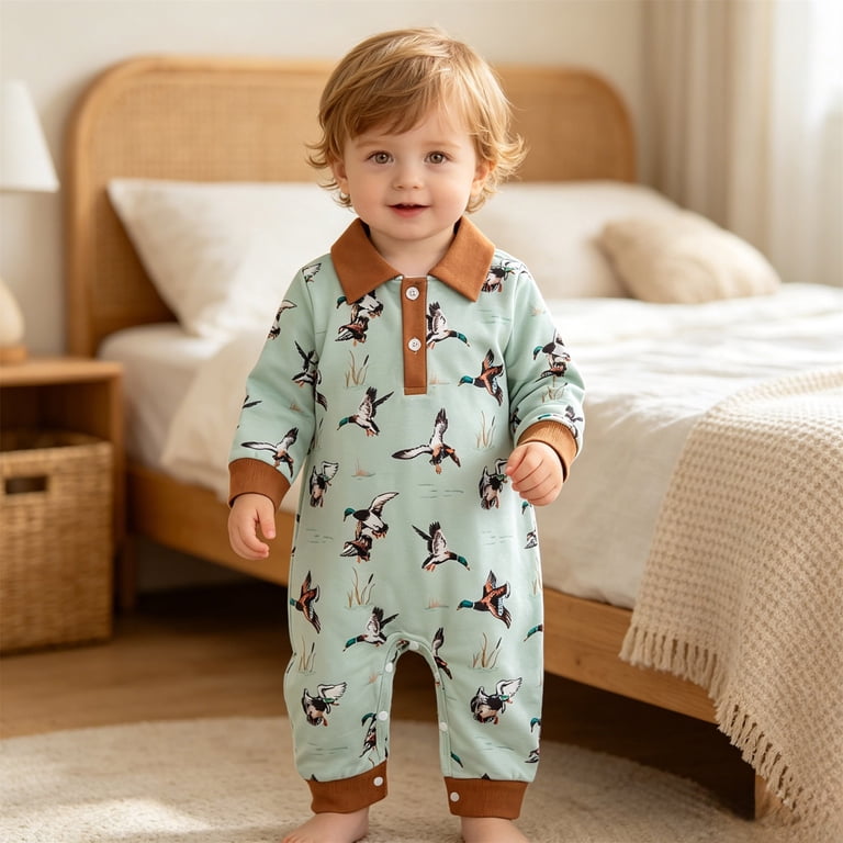 PEASKJP Zipper Romper Baby Boy Baby Boy Clothes Fall Winter Baby
