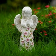 Solar Angel Garden Statue, Outdoor Angel Figurine with Light, Easter Garden Decor, Memorial Cemetery Decoration for Grave Yard Patio, Sympathy Gifts for Mom Grandma Women